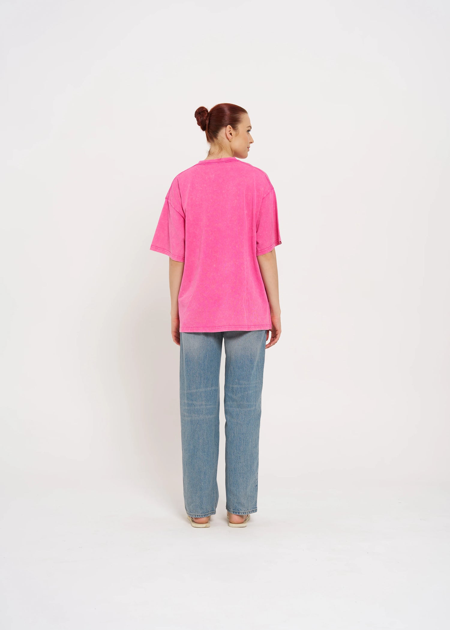 MAKU The Label Ciao Bella Oversize Tee Acid Wash Pink