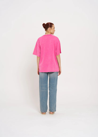 MAKU The Label Ciao Bella Oversize Tee Acid Wash Pink