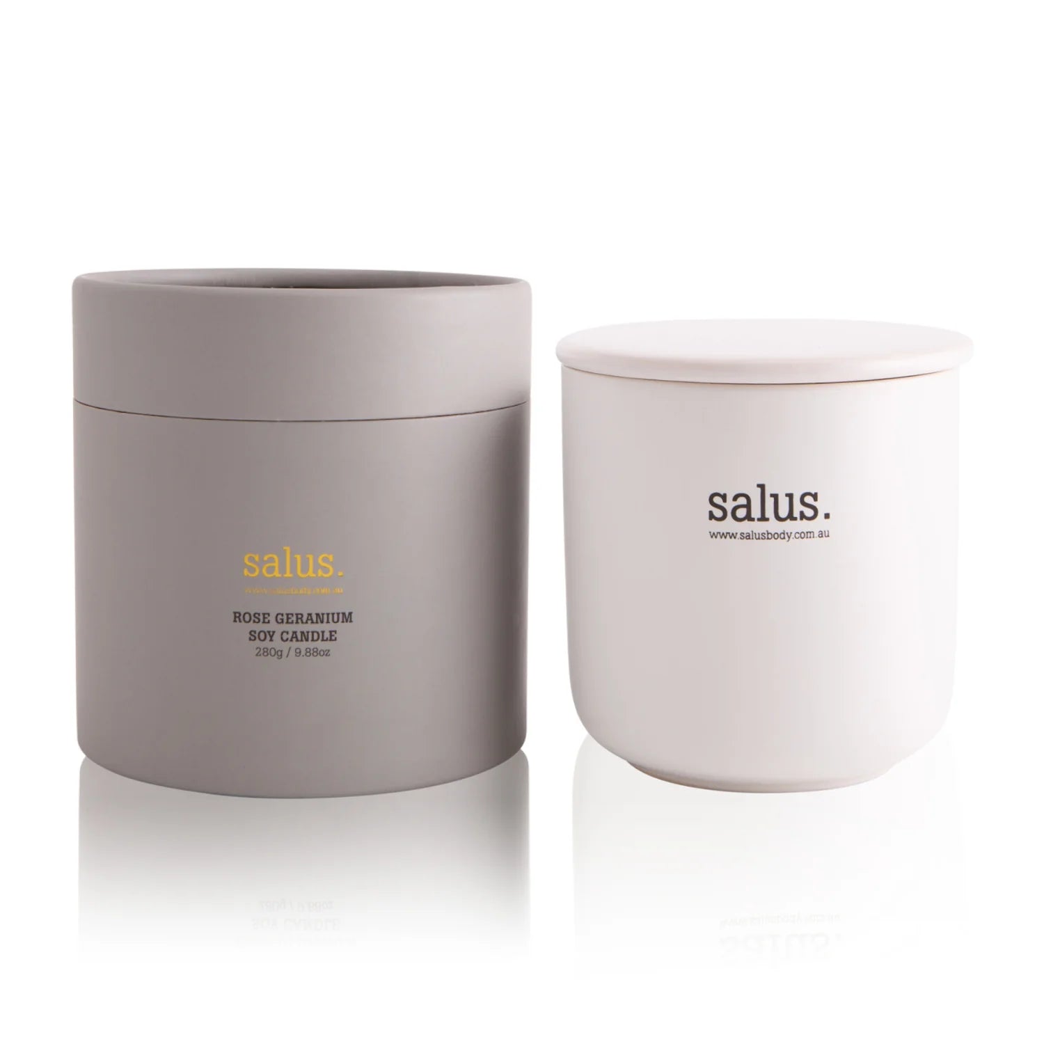 Salus Rose Geranium Soy Porcelain Candle