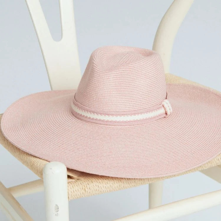 Peony Wide Brim Fedora Blush Canopy Bay