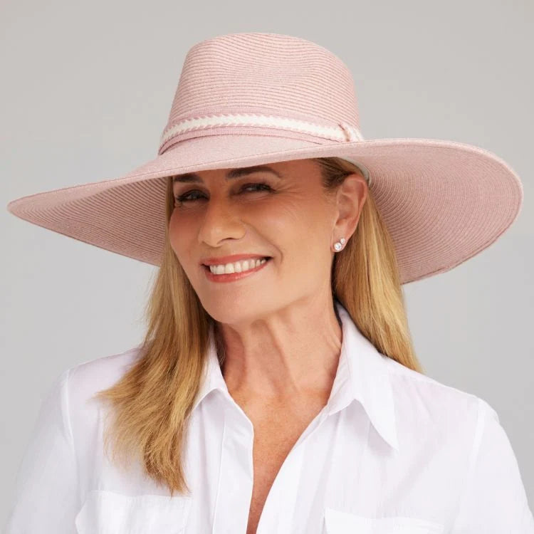 Peony Wide Brim Fedora Blush Canopy Bay