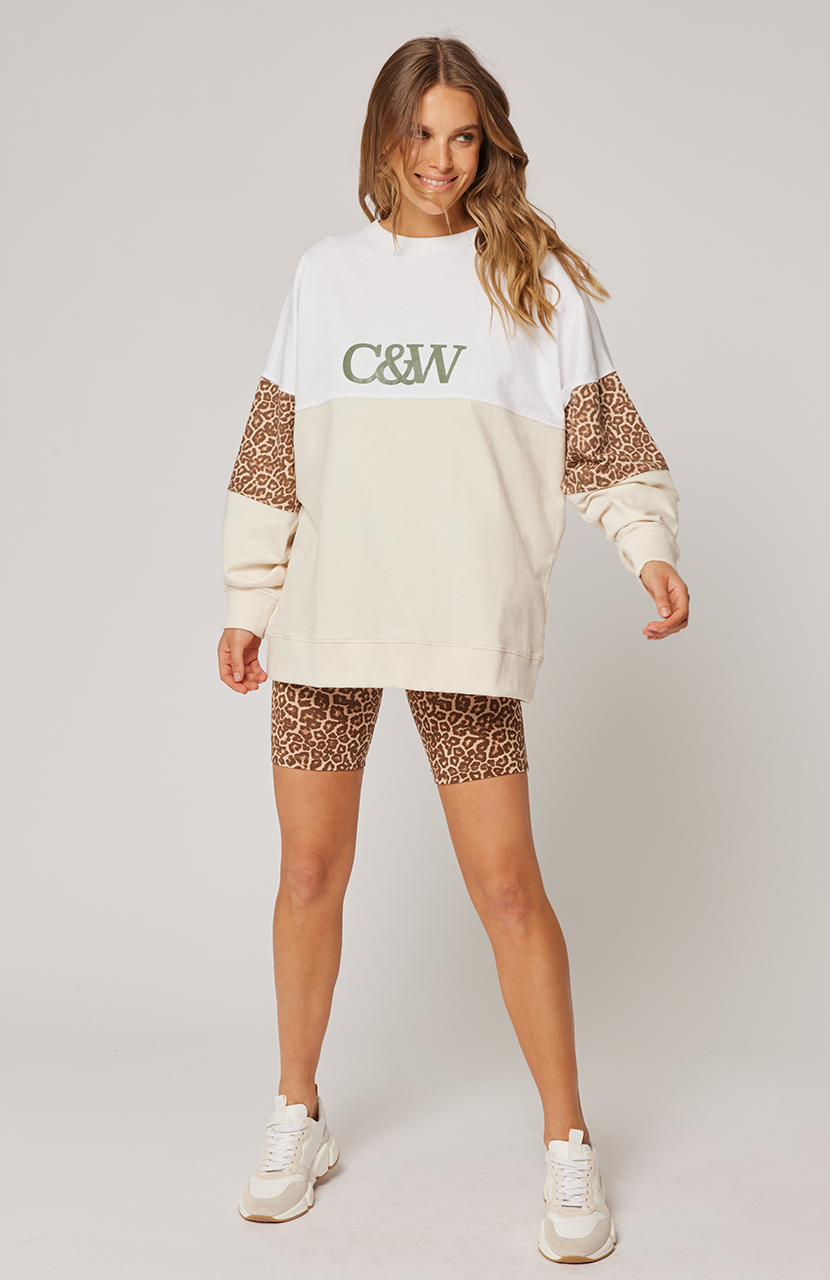 Cartel &amp; Willow Peta Sweater Vanilla/Hazel Leopard