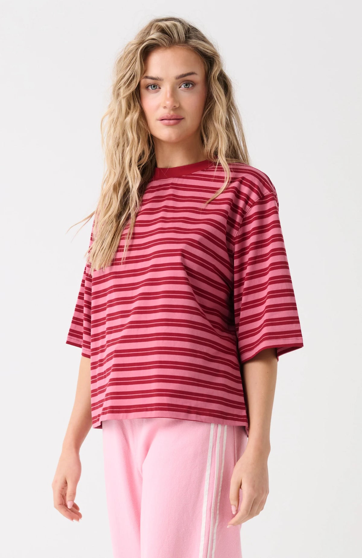 Cartel &amp; Willow Hallie Tee - Boysenberry Stripe