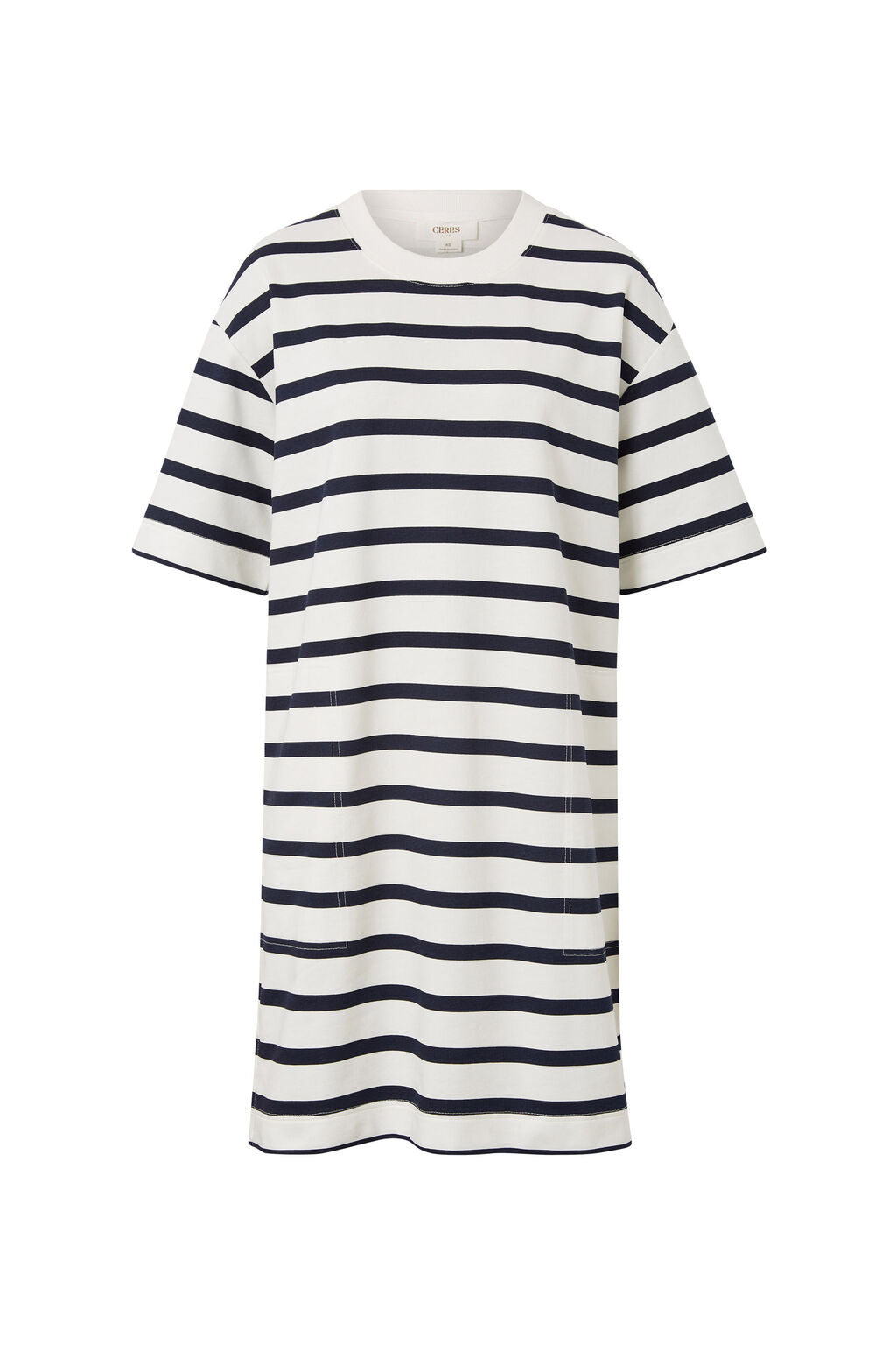 Ceres Mini Terry Dress White/Navy Stripe