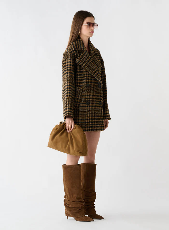 Esmaee Chronical Check Coat Khaki Check