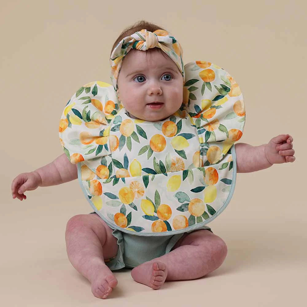 Snuggle Hunny Citrus Squeeze Frill Snuggle Bib