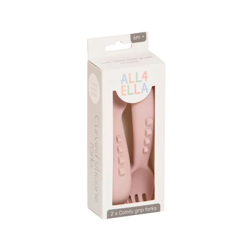 Comfy Grip Silicone Forks 2pk Dusty Pink