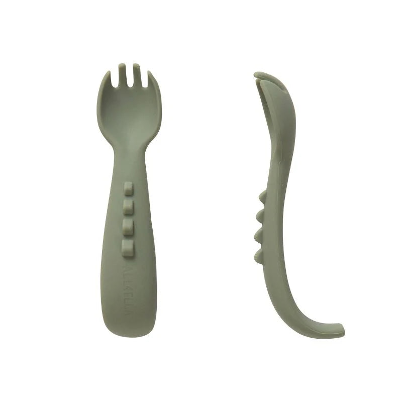 Comfy Grip Silicone Forks 2pk Olive