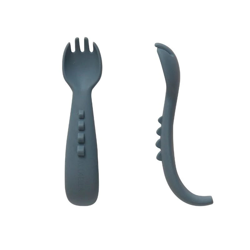 Comfy Grip Silicone Forks 2pk Slate Blue