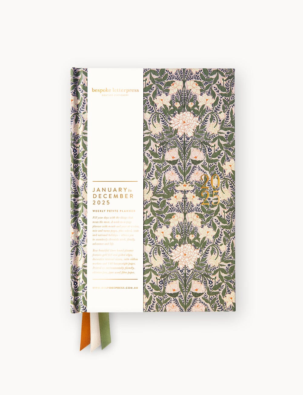 2025 Petite Linen Bound Planner Chrysanthemum