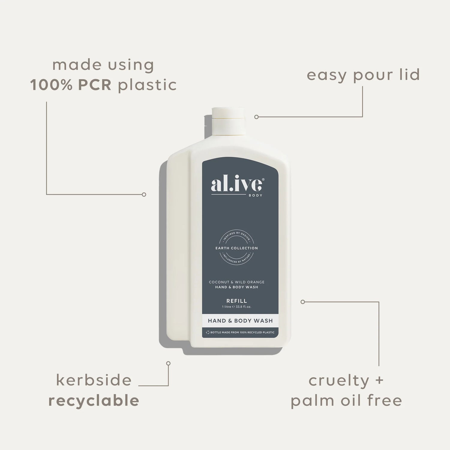 AL.IVE Body 1L Hand &amp; Body Wash Coconut &amp; Wild Orange