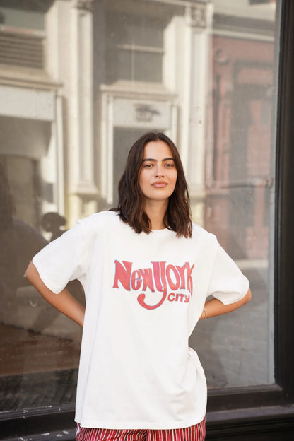 Maku New York Oversize Tee White