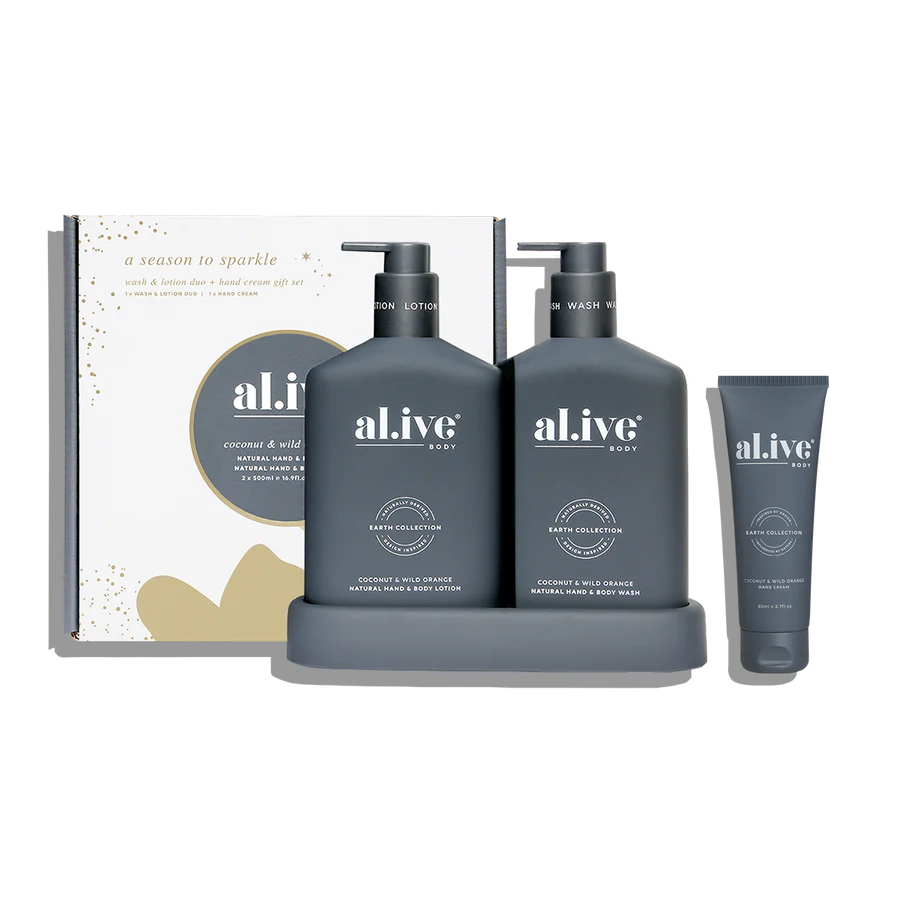 Al.ive Wash &amp; Lotion Duo + Hand Cream Gift Set Coconut &amp; Wild Orange