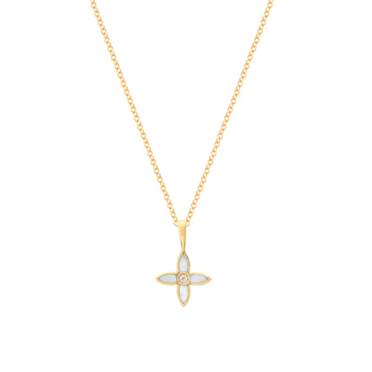 Murkani Desert Flower Charm Necklace 18KT Yellow Gold Plate