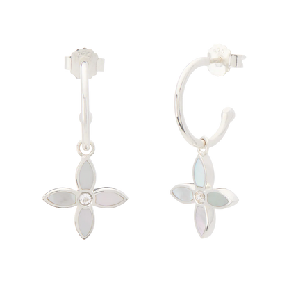 Murkani Desert Flower Small Hoop Earrings in Sterling Silver