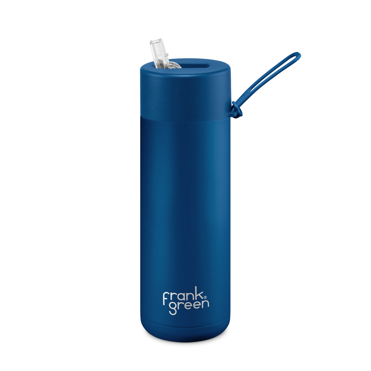 Frank Green Stainless Steel Ceramic Reusable Bottle Deep Ocean With Straw 20oz/595ml