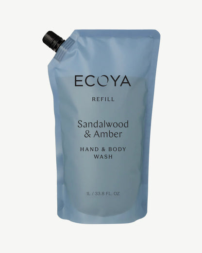 Ecoya Sandalwood &amp; Amber Hand &amp; Body Wash Refill