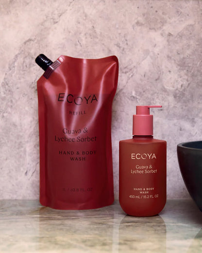 Ecoya Guava &amp; Lychee Sorbet Hand &amp; Body Wash Refill