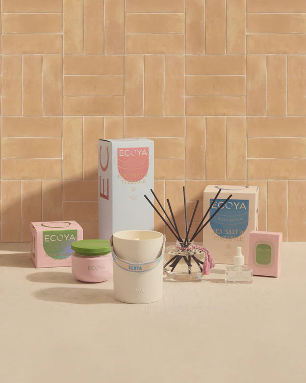 Ecoya High Summer: Seat Salt &amp; Pineapple Ceramic Candle Limited Edition