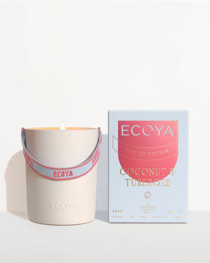 Ecoya High Summer: Coconut &amp; Tuberose Ceramic Candle Limited Edition