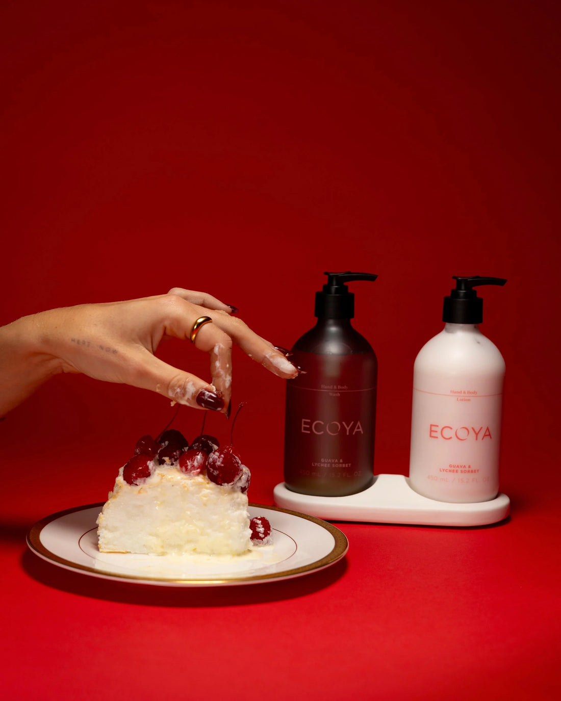 Ecoya Guava &amp; Lychee Sorbet Bathroom Gift Set Holiday Collection
