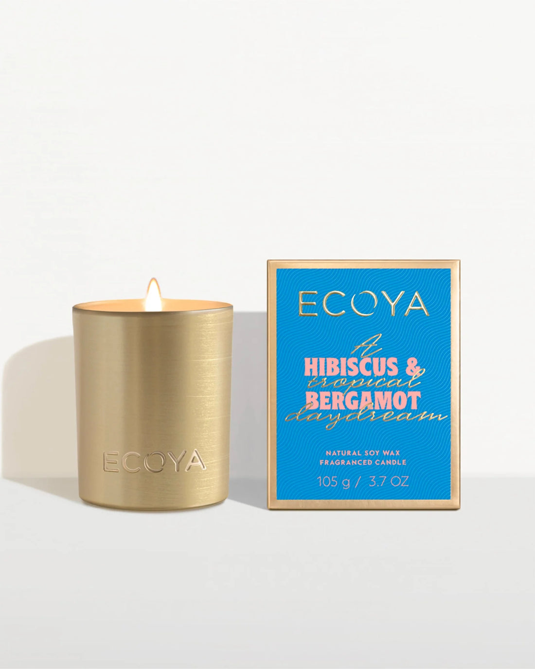 Ecoya Hibiscus &amp; Bergamot Mini Goldie Candle Holiday Collection