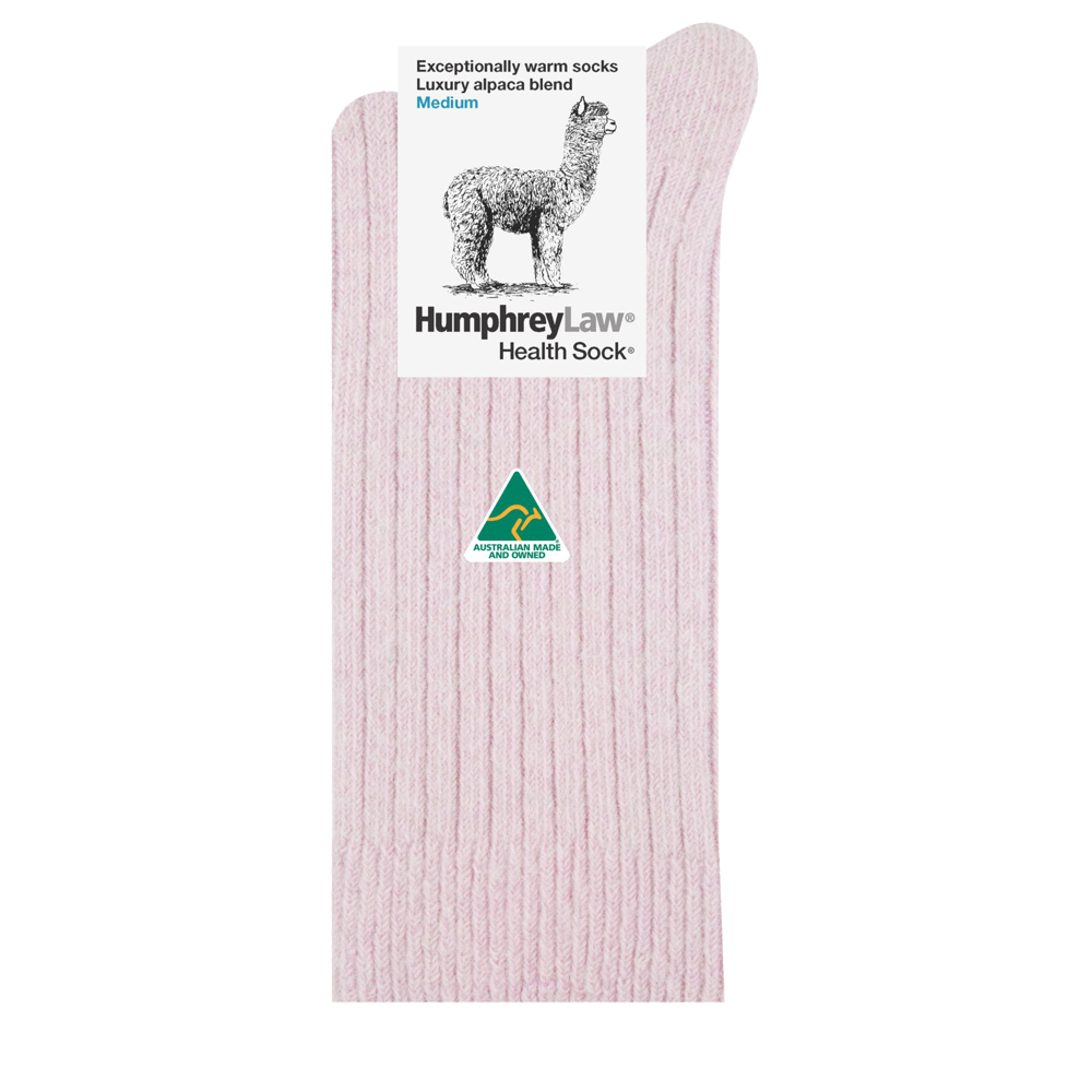 Humphrey Law Exceptionally Warm Alpaca Health Sock Powder Pink