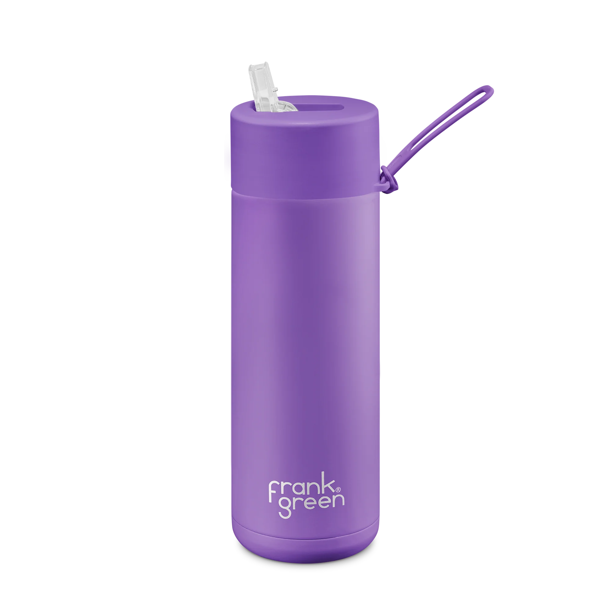 Frank Green Stainless Steel Ceramic Reusable Bottle Cosmic Purple With Straw 20oz/595ml