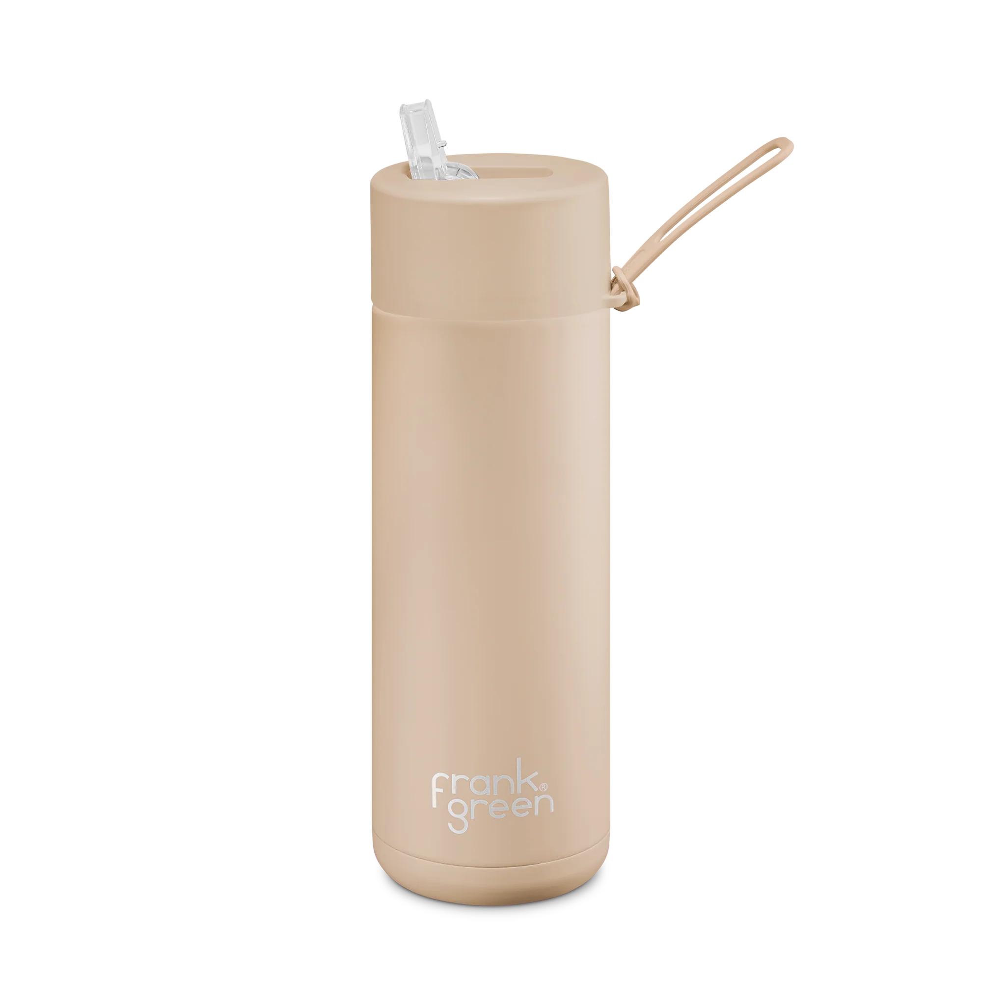Frank Green Stainless Steel Ceramic Reusable Bottle Soft Stone With Straw 20oz/595ml