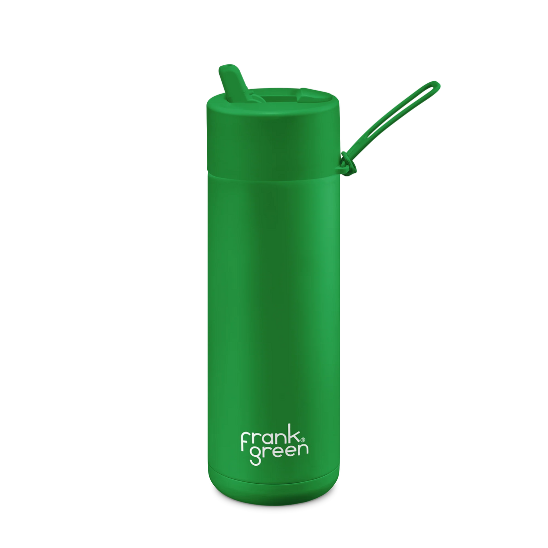 Frank Green Stainless Steel Ceramic Reusable Bottle Evergreen With Straw 20oz/595ml