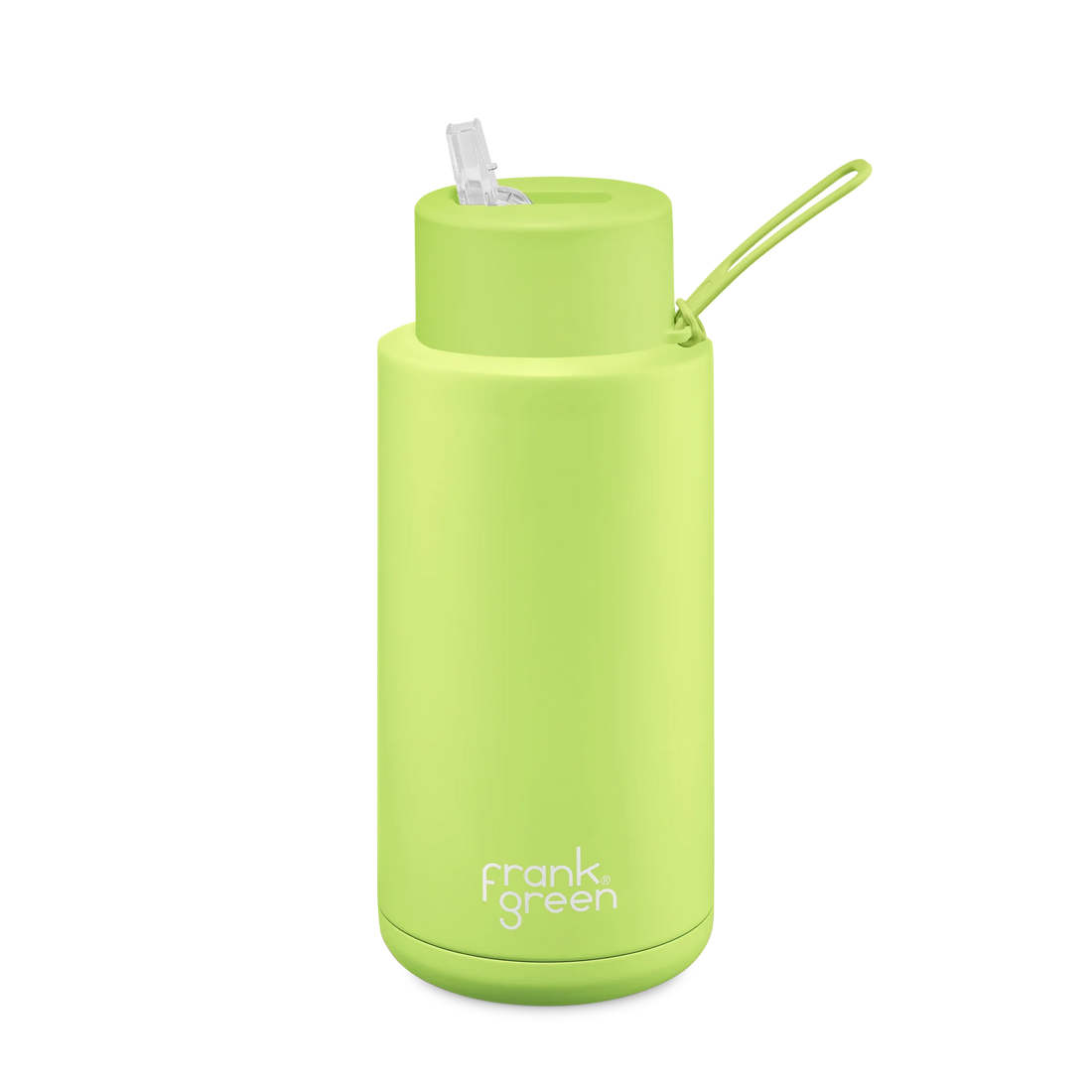 Frank Green Stainless Steel Ceramic Reusable Bottle Pistachio Green With Straw And Strap 34oz/1,000ml