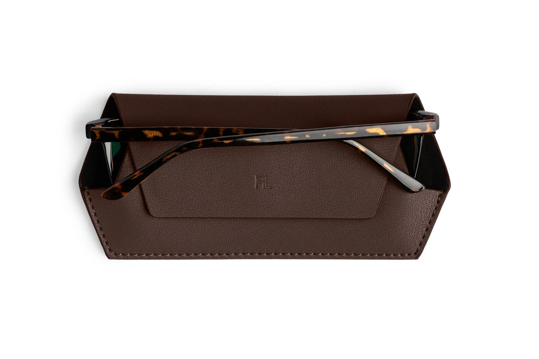 Fox And Leo Glasses Case Chocolate
