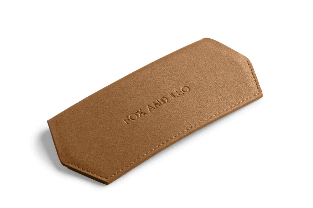 Fox And Leo Glasses Case Tan