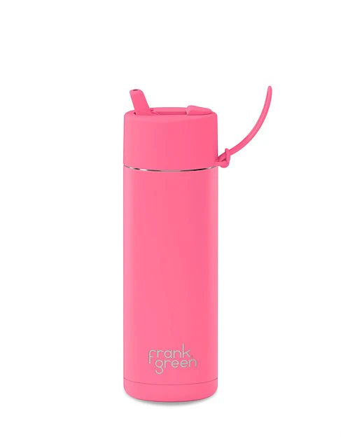 Frank Green Stainless Steel Ceramic Reusable Bottle Bubblegum Blast With Straw 20oz/595ml
