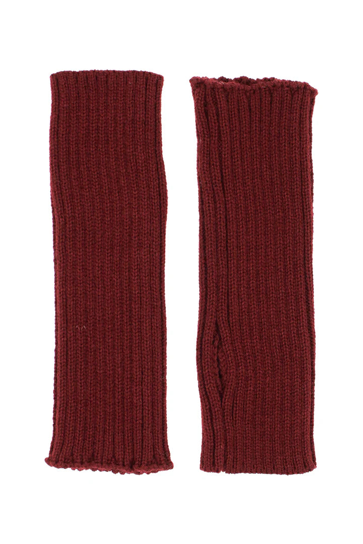 Morgan &amp; Taylor Asha Rib Fingerless Glove in Burgundy