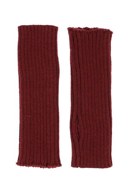 Morgan &amp; Taylor Asha Rib Fingerless Glove in Burgundy