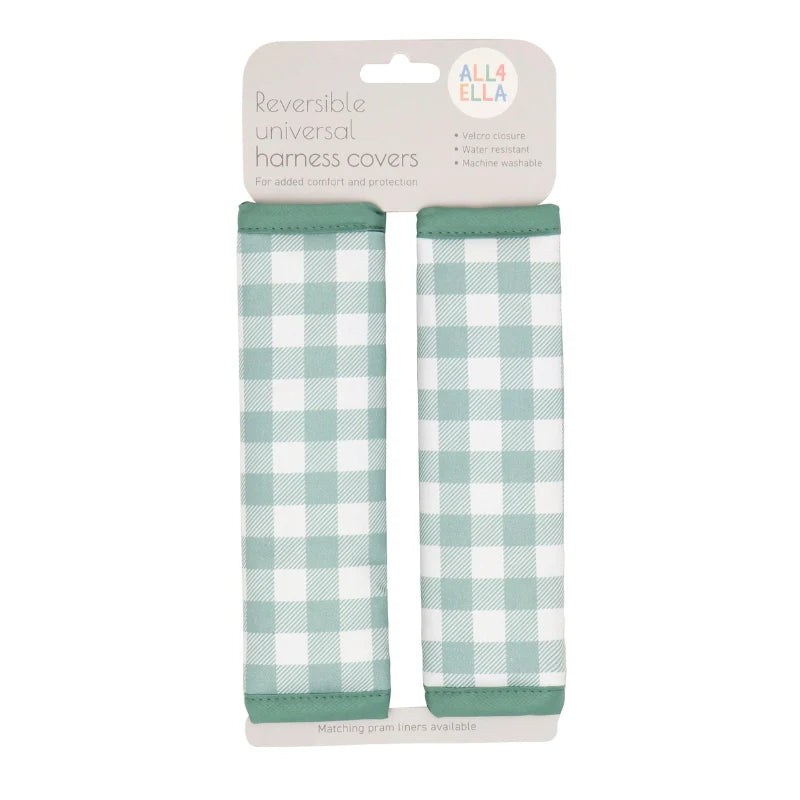 Harness Covers Gingham Sage