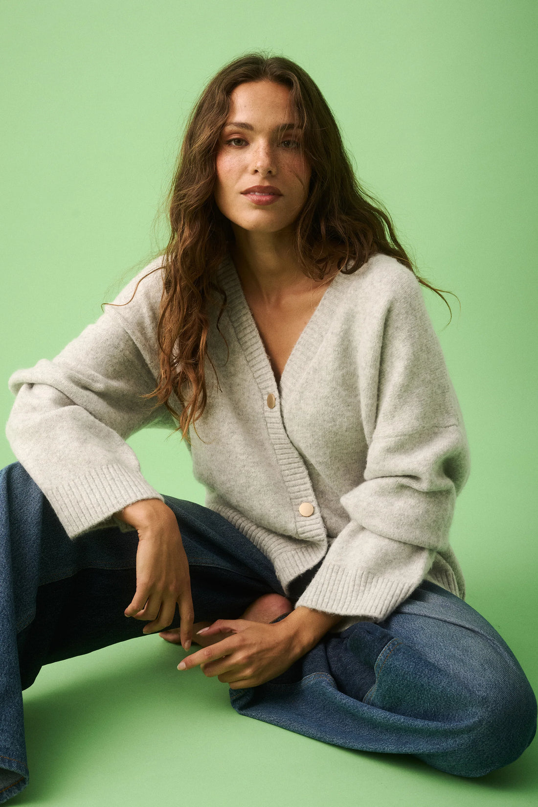 Cartel &amp; Willow Adela Cardi Grey Marle