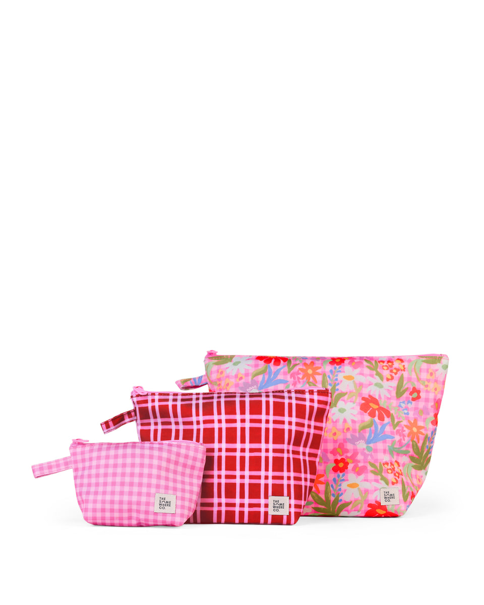 The Somewhere Co Flowerburst Handy Pouch Trio