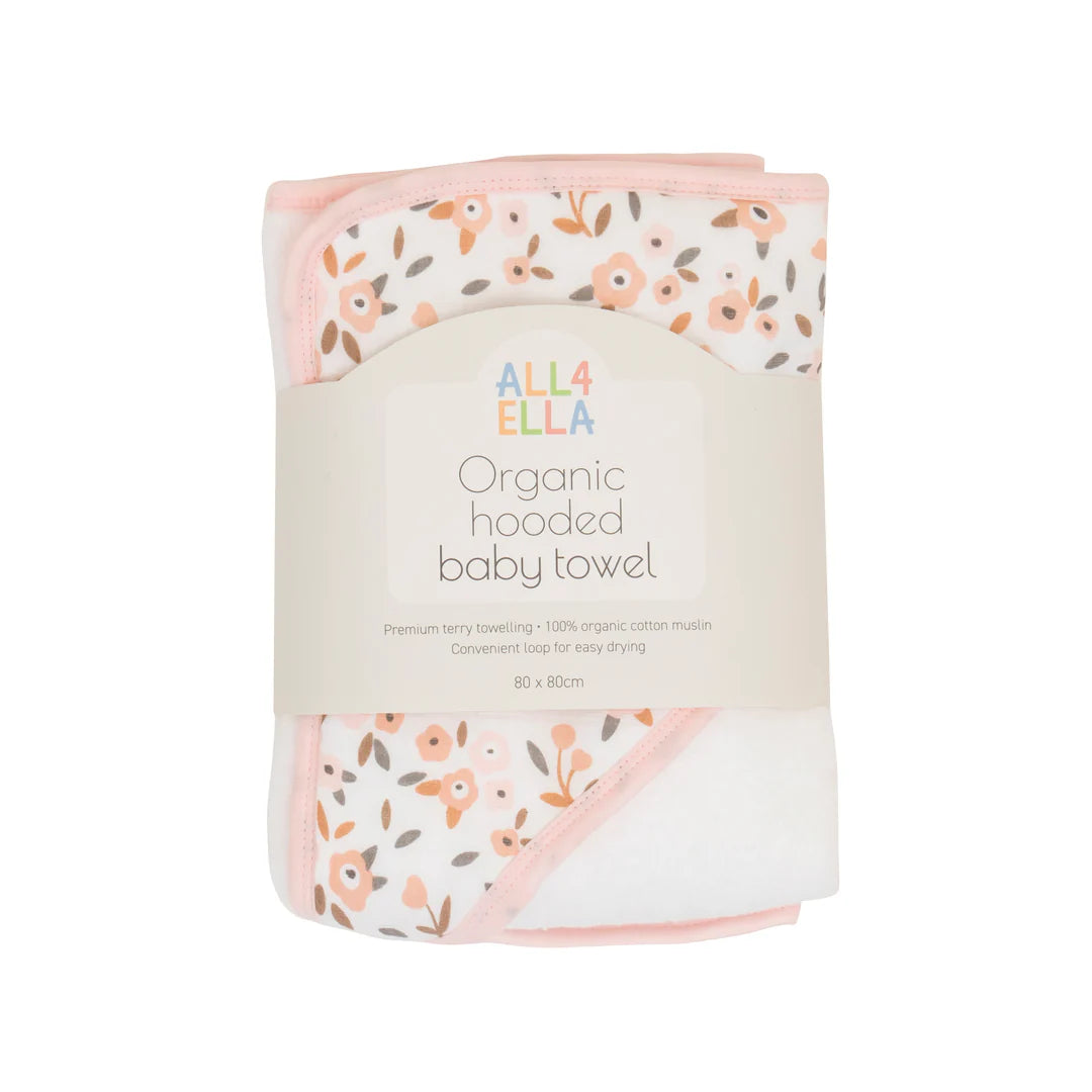 All4Ella Hooded Towel Floral Bouquet