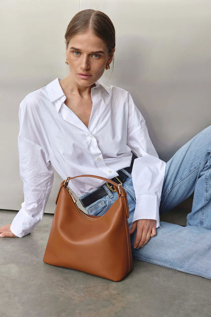 Vestirsi Harper Tan Leather Hobo