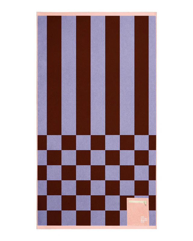 The Somewhere Co Iced Mocha Premium Cotton Beach Towel