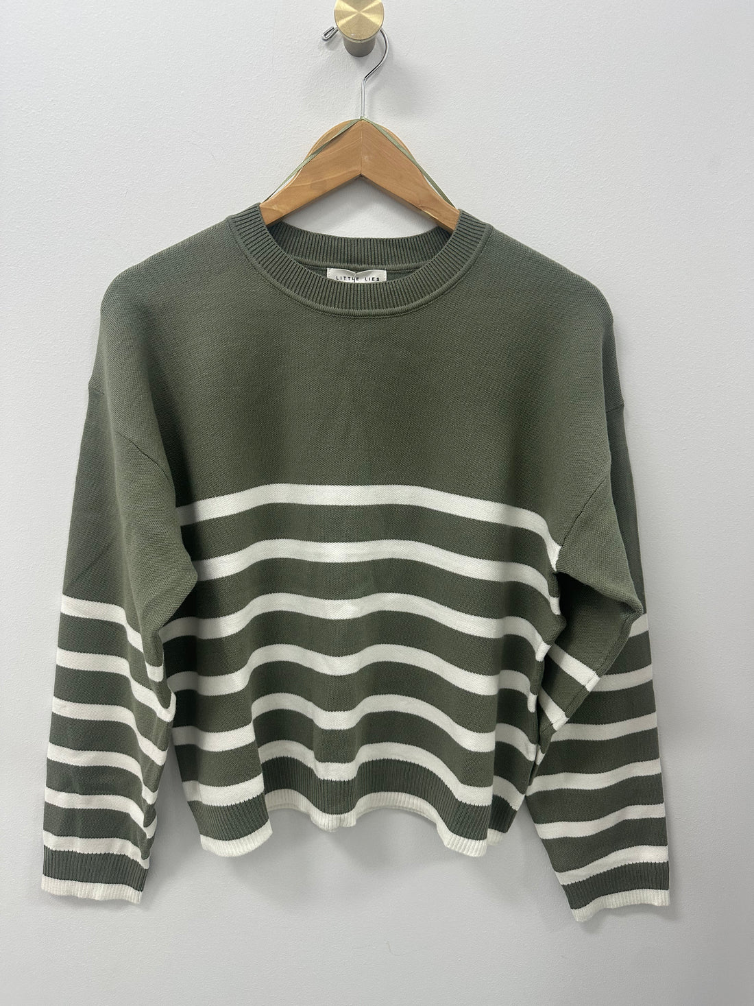 Little Lies Lottie Stripe Sweater Green