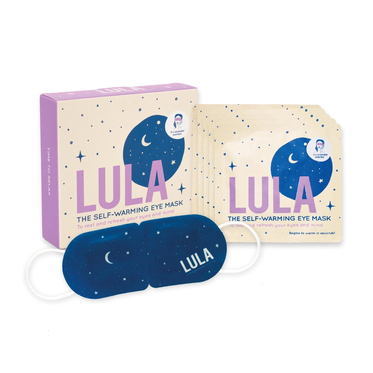 Lula Self-Warming Eye Mask - Lavender Scented (5 Pack)
