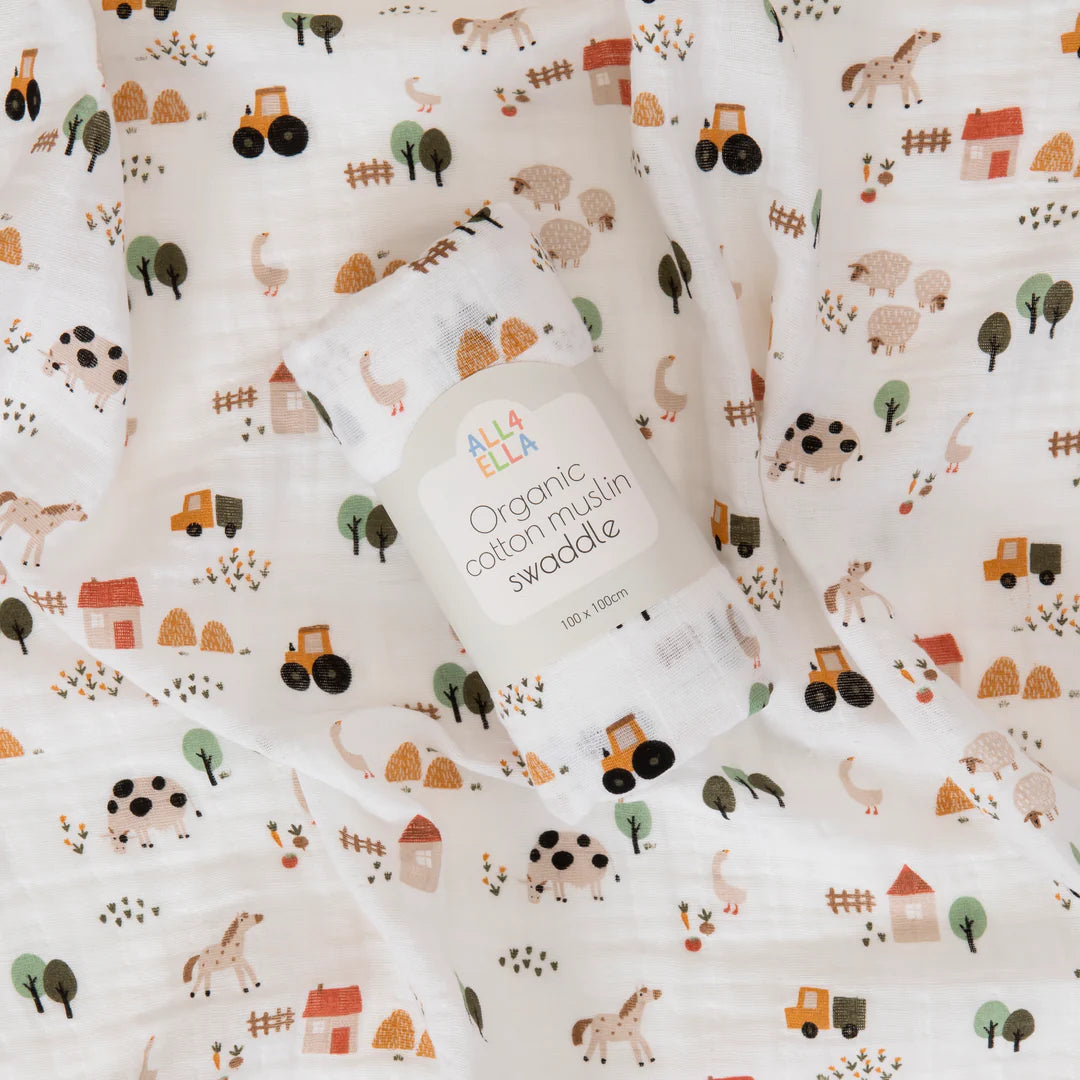 Muslin Swaddle Country Farm