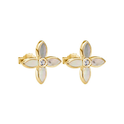 Murkani Small Earrings MOP Yellow Gold Plate