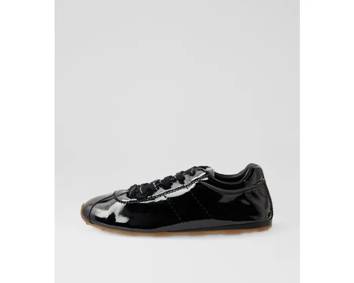 Mollini Mousi Black Crinkle Patent Sneaker