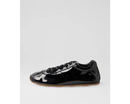 Mollini Mousi Black Crinkle Patent Sneaker