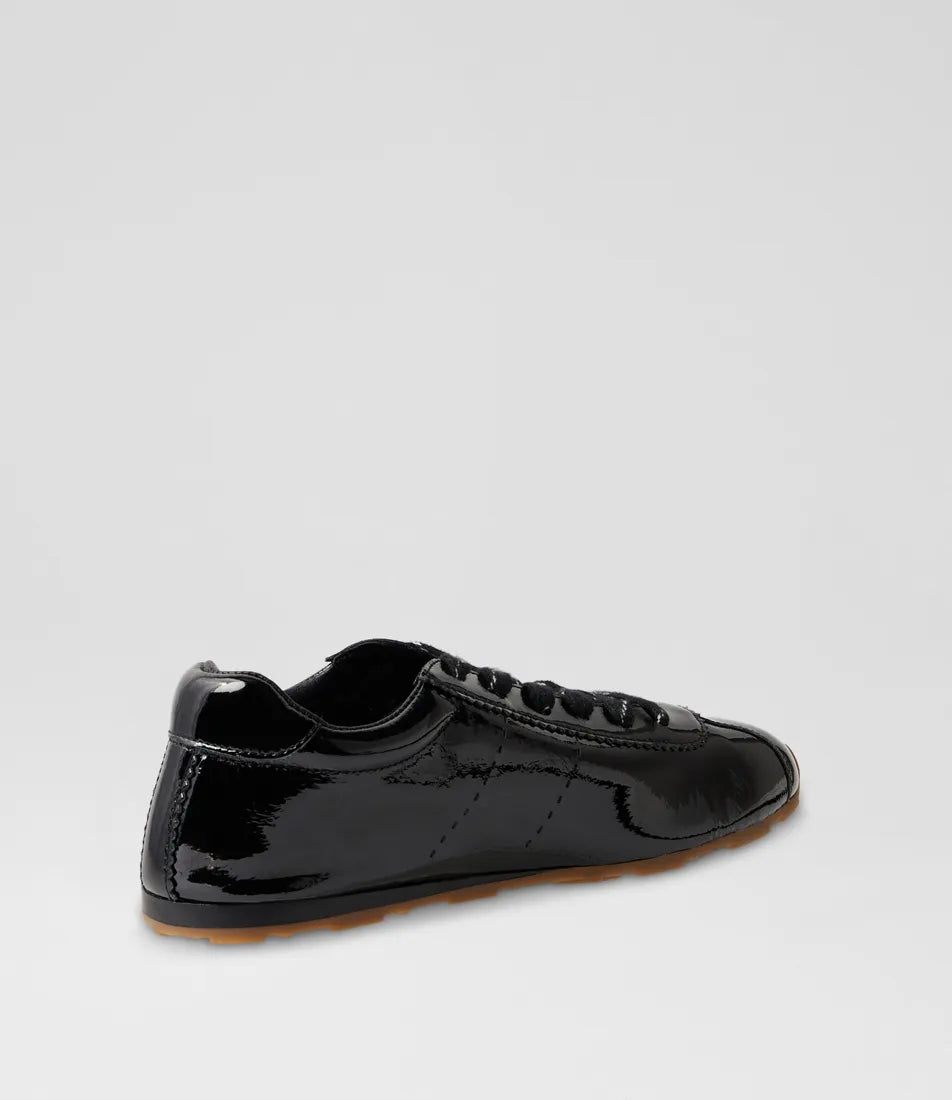 Mollini Mousi Black Crinkle Patent Sneaker