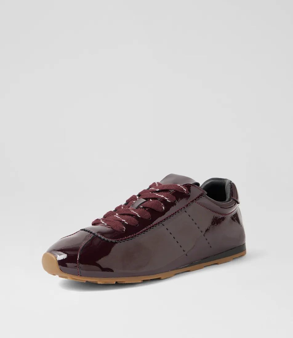 Mollini Mousi Burgundy Crinkle Patent Sneaker